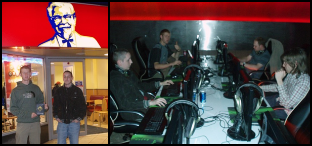 Gamers at KFC and gamers gaming